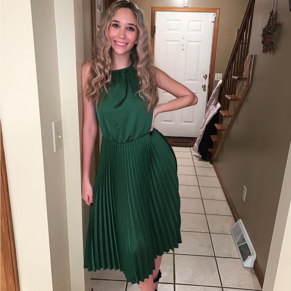 Green midi dress